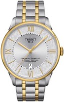 TISSOT 天梭 男式 T099.408.22.038.00 Chemin Des Tourelles 自动银色表盘双色手表