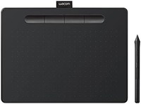 wacom 和冠 Intuos 中号绘图板 - 用于绘画和照片编辑 带压力敏感笔黑色 - 非常适合家庭办公室和电子学习