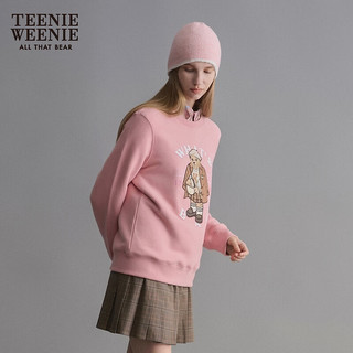 Teenie Weenie小熊冬学院风舒适圆领卫衣上衣女 粉色 165/M