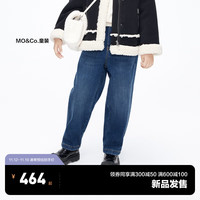 Little MO&CO. 加绒 little moco童装23冬装男女童松紧腰保暖直筒牛仔长裤 牛仔蓝色 130/56