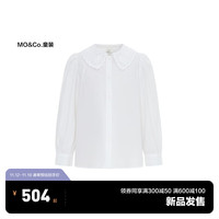 little MO&Co.little moco童装23冬装女童镂空领纯棉白衬衫衬衣KBC4SHT003 本白色 110/52