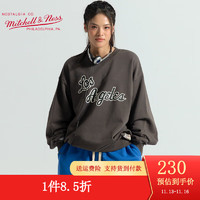 mitchell & ness 复古圆领卫衣 NBA湖人勇士魔术队套头衫 MN男女纯棉外套休闲上衣 湖人队-灰色 XXL