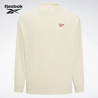 Reebok锐步男女同款圆领时尚背后印花针织长袖T恤 23FRC501UGW2 A/XL