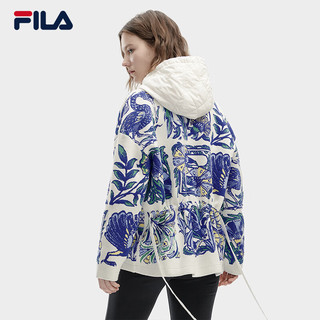 斐乐【杨幂同款】FILA|V&A联名大艺术家织开衫女士外套时尚满印毛衣 满印一-ZA 170/88A/L