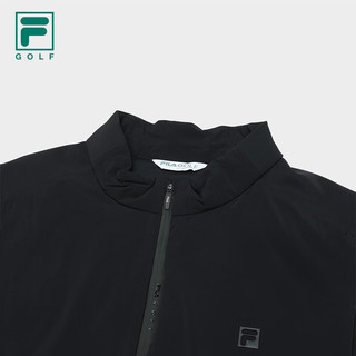 FILA 斐乐男士羽绒马甲简约高尔夫运动立领上衣 深黑-BK 180/100A/XL