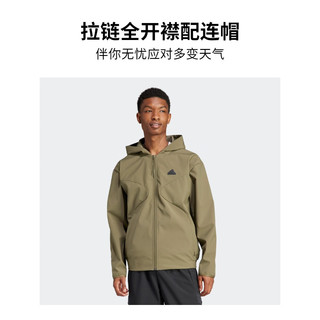 adidas阿迪达斯轻运动男装冬季运动连帽夹克外套IJ6091 岩层橄榄绿 A/M