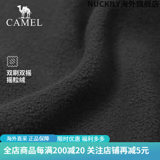 骆驼（CAMEL）户外抓绒衣女加绒保暖摇粒绒卫衣加厚外套冲锋衣内胆 A0W118153,樱灰粉,女 M