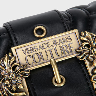 VERSACE 范思哲 Jeans Couture女士丝巾装饰单肩斜挎包 黑色