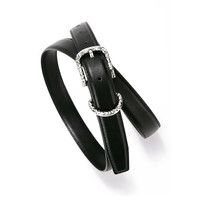 牛当家皮带女窄款针扣复古真皮腰带韩版时尚裤带礼盒装 2.4宽黑色 100cm