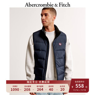 ABERCROMBIE & FITCH【云朵羽绒】男装 防风抗水外套立领美式轻暖羽绒马甲 331448-1 海军蓝 XXL (185/124A)