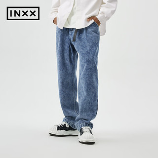 英克斯（inxx）Standby 潮流复古休闲宽松直筒牛仔裤长裤XMD3220905 牛仔蓝色 XL