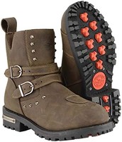 Milwaukee Leather 女式 Mbl9306 棕色双带防水皮靴