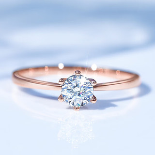 喜钻18K金钻戒钻石戒指30分效果结婚求婚钻戒女 双色18K金 