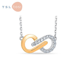 谢瑞麟（TSL）18K金钻石项链TOSI The Gift of Love系列K金锁骨链商场同款62931 钻石共16颗，约5.7分