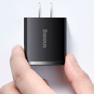 BASEUS 倍思 CCCP30UC 手机充电器 双USB-A/Type-C 30W 黑色
