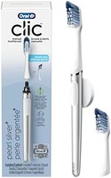 Oral-B 欧乐-B 欧乐B Clic 手动牙刷,铬白色,附赠 1 个替换刷头和磁性牙刷架