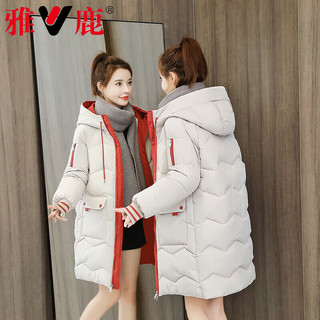 YALU 雅鹿 2023年新款冬季韩版中长款时尚宽松棉袄外套