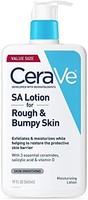 CeraVe 适乐肤 SA乳液，适合粗糙和凹凸不平的皮肤| 维生素D，透明质酸，水杨酸和乳酸乳液| 无香料| 19盎司/562毫升