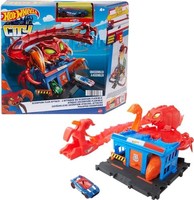 风火轮 带有 1 辆玩具车的攻击玩具，可与其他套装组合，灵活的轨道长达 76 厘米，赛车轨道 4 岁儿童的礼物