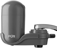 PUR PLUS 水龙头安装式水过滤系统，不锈钢 - 垂直水龙头安装，用于清脆、清新的水，FM4000B