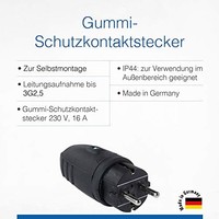 As-Schwabe 60410 Schuko 橡胶塞，黑色，双重防震，IP44