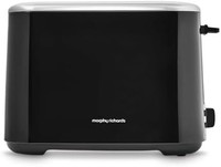 摩飞 Equip 黑色 2 片烤面包机 - 解冻和再加热设置 - 2 槽 - 不锈钢 - 22064