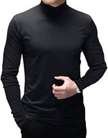 MEN 's Fashion Mock Turtleneck T-Shirts Long Sleeve Pullover Sweater