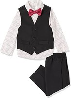 Calvin Klein Underwear CALVIN KLEIN 男孩 4 件套正装套装、马甲、裤子、有领正装衬衫和领带