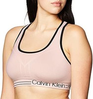 Calvin Klein Underwear CALVIN KLEIN 女士高性能吸湿排汗中等冲击双面无缝运动文胸