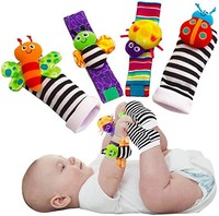 Bigib 婴儿拨浪鼓袜子玩具 3-6 至 12 个月女孩男孩学习玩具