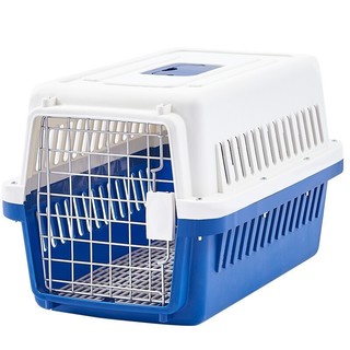 宠物码头 宠物航空箱猫咪空运包猫笼外出猫笼子猫包大号拉杆箱 蓝色（三号）40斤内爱宠