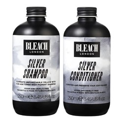 BLEACH LONDON 银色 洗发水和护发素组合 250ml*2瓶