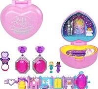 POLLY POCKET 纪念品系列 皇家舞会珠宝套装，独角兽城堡主题，2 个娃娃，戒指和戒指盒，耳环，手链，