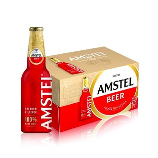 Heineken 喜力 旗下（Amstel）红爵铝瓶啤酒 330ml*24瓶 整箱装 欧洲品牌