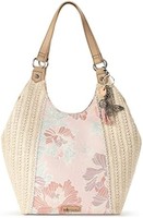 sakroots Roma Straw Shopper, Petal Pink Flower Blossom