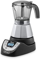 De'Longhi 德龙 EMKP42.B Alicia PLUS - 电动摩卡咖啡机，450W，2-4 杯，塑料，黑色/银黑色