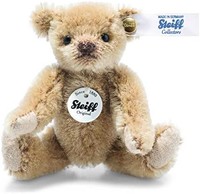 Steiff Mini 4 英寸(约 10.2 厘米)泰迪熊马海毛毛绒玩具,高级填充动物,浅棕色