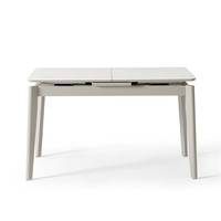 全友（QUANU）家居奶油风餐桌餐椅可伸缩功能餐桌悬浮岩板台面实木框架桌DW1120 20伸缩餐桌A