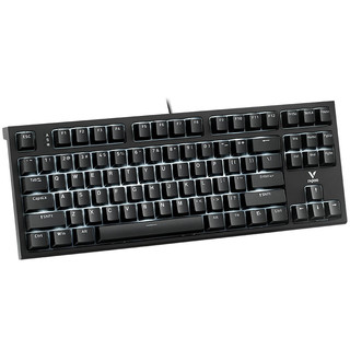RAPOO 雷柏 K87有线客制化机械键盘 五键热插拔全键无冲设计 22种灯光模式双色注塑键帽游戏办公黑色红轴