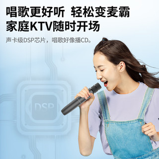 酷开 创维 酷K-QD电视麦克风家庭KTV 降噪话筒唱歌会议 无线话筒K歌 儿童圣诞节 双支麦克风
