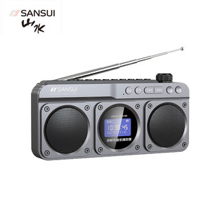 SANSUI 山水 M32收音机老人便携式充电插卡迷你小音响音箱随身听播放器广播听歌唱戏机评书机