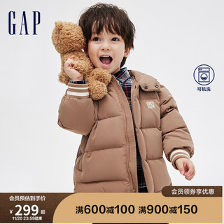 Gap 盖璞 男幼冬季2023新款LOGO绗缝连帽羽绒服889