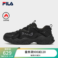 斐乐（FILA）男鞋老爹鞋复古运动鞋休闲加绒猫爪鞋4 黑-BK 42.5码