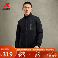 XTEP特步【门店同款】针织上衣秋冬保暖跑步训练外套977429060553 正黑色 M
