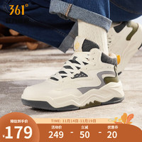 361度男鞋运动鞋冬季男加绒运动生活鞋 西米色/烟灰 46