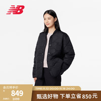 限尺码：new balance NB23女款连帽保暖中长款上衣鸭绒羽绒服 BK AWJ33332 M