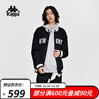 卡帕（Kappa）棒球服2023男冬美式复古运动卫衣针织休闲字母外套K0D72WK80 黑色-990 XL