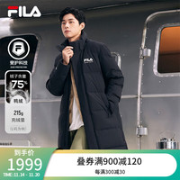 男士长款羽绒服休闲简约外套连帽上衣 正黑色-BK 185/104A/XXL