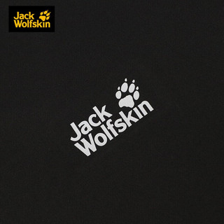 Jack Wolfskin狼爪短袖男户外运动舒适吸湿排汗版型纯色反光logo透气轻薄T恤 6000/黑色 M  180/100A
