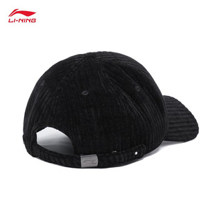 李宁反伍丨棒球帽男女同款2023篮球系列灯芯绒鸭舌帽帽子AMYT233 黑色-1 F